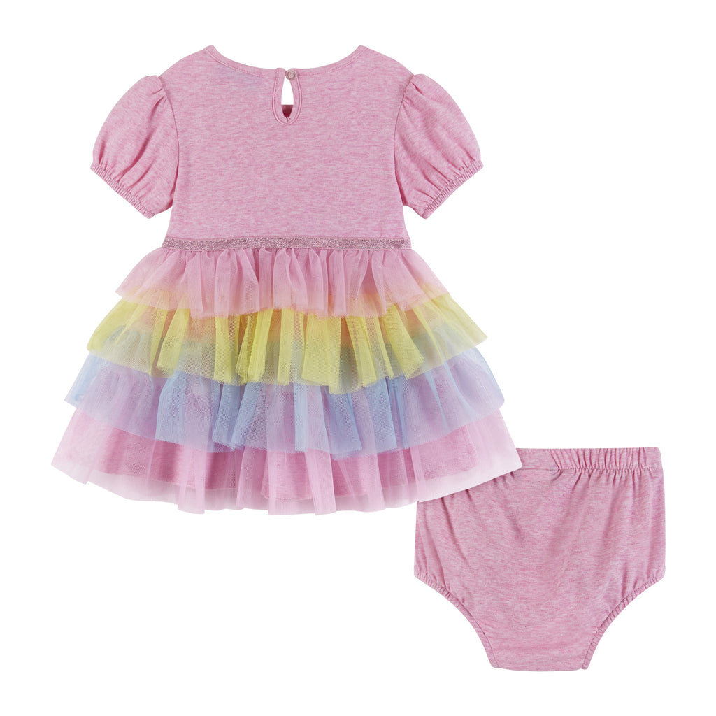Infant Pink Puff Sleeve Dress - Andy & Evan