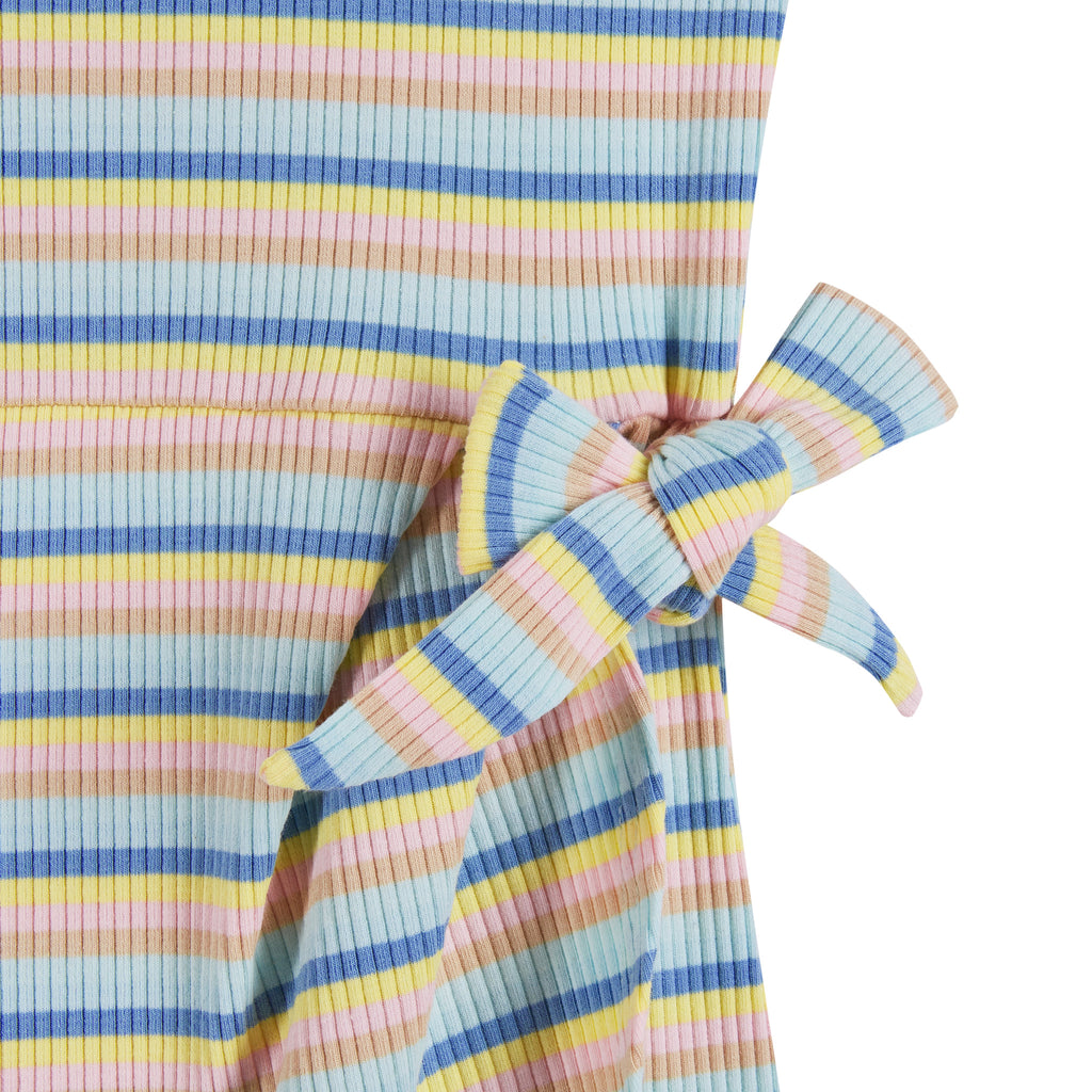 Rib Knit Faux Wrap Skirt (Size 7-14 Years) | Multicolor Stripe - Andy & Evan