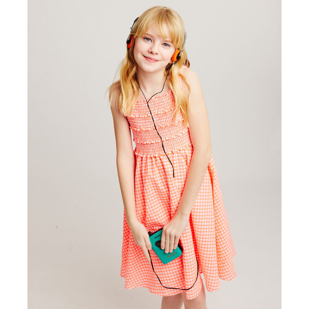Gingham Dress (Size 7-16Years) | Pink Neon - Andy & Evan