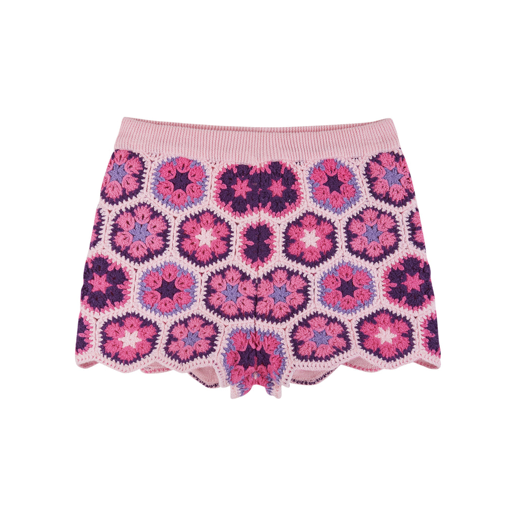 Pink Woven Top & Crochet Short Set - Andy & Evan