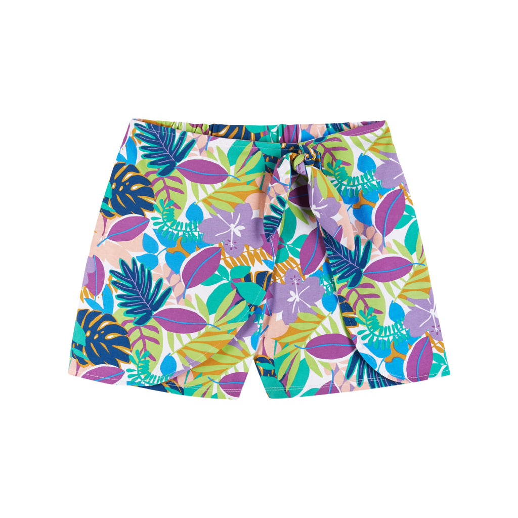 Button Front Tank & Skort Set (Size 7 - 16 Years) | Tropical Floral Print Wrap - Andy & Evan