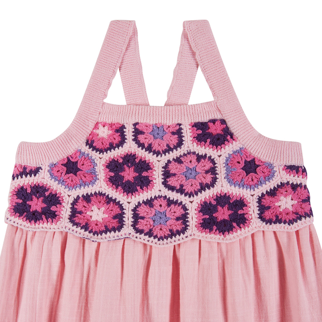 Pink Crochet Bodice Dress - Andy & Evan