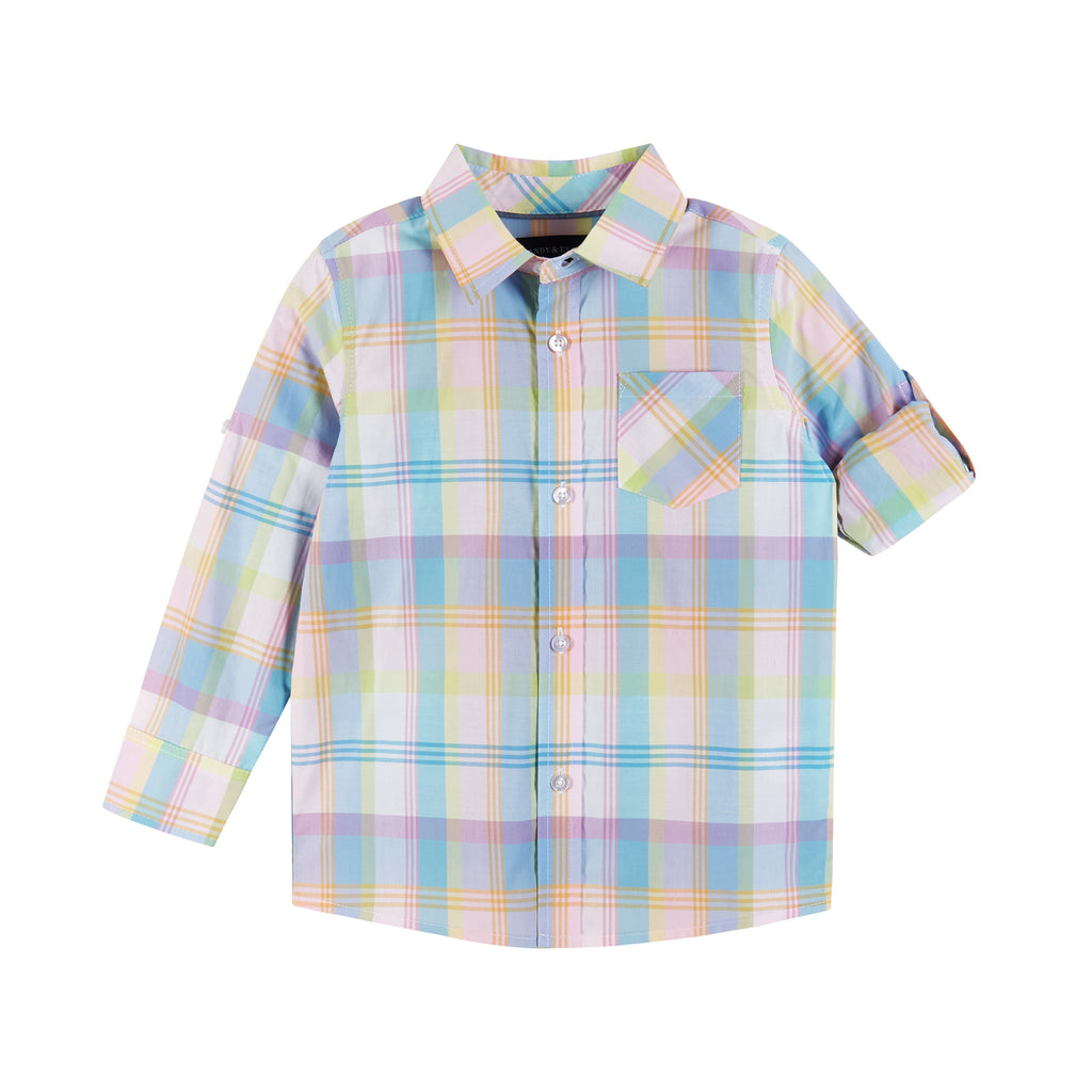 Buttondown Shirt & Pants Set | Multicolor Plaid - Andy & Evan