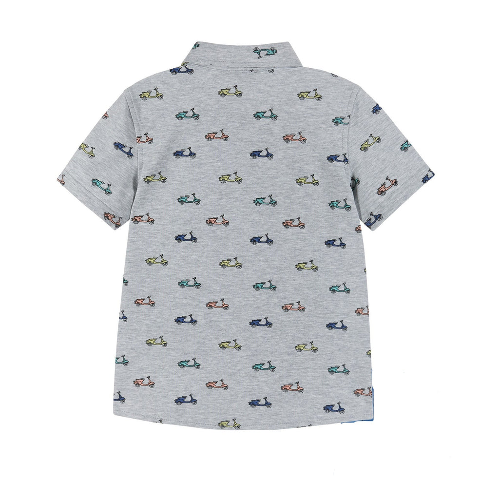 Short Sleeve Buttondown Shirt | Grey Scooters - Andy & Evan
