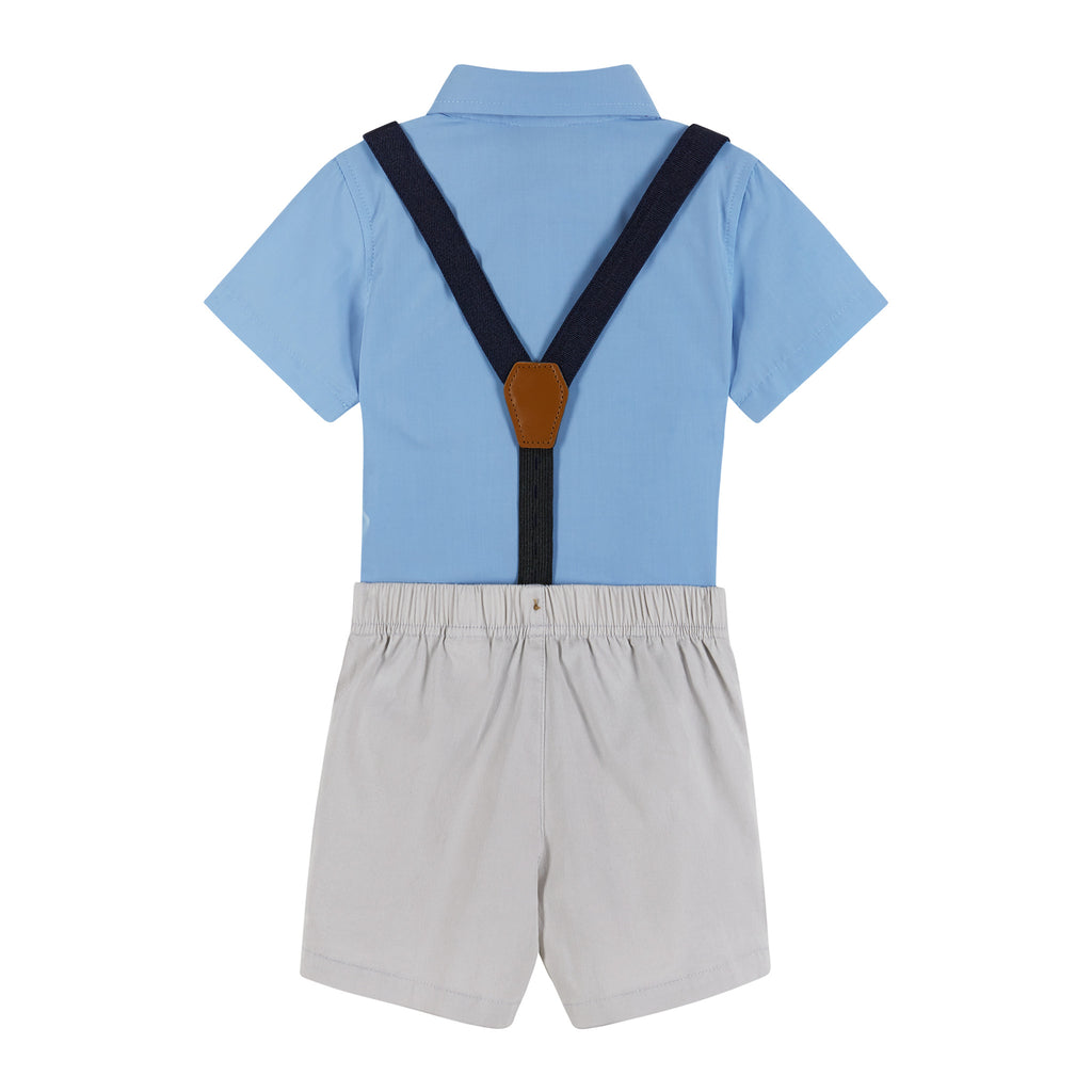 Infant 4-Piece Suspender Set | Blue - Andy & Evan