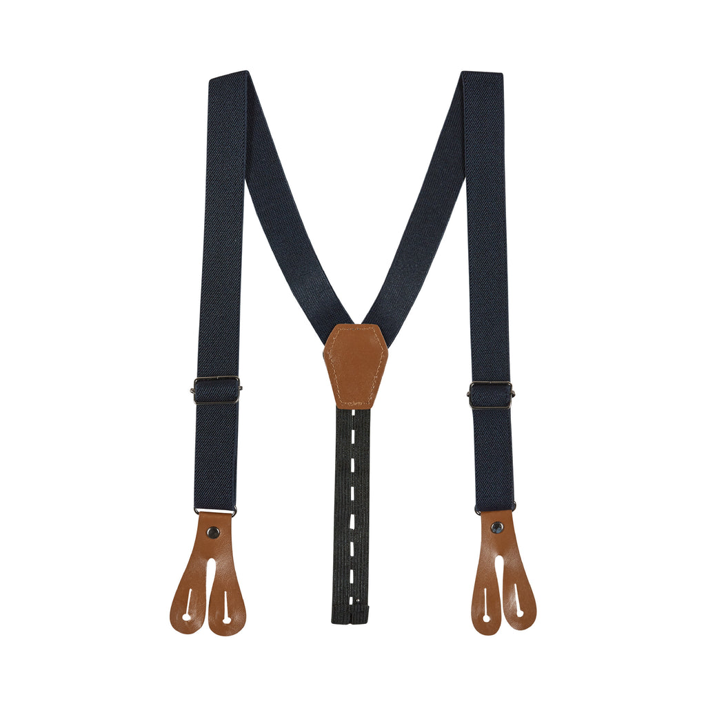 Infant Short Sleeve Suspender Set | Spring Gentleman | Navy - Andy & Evan