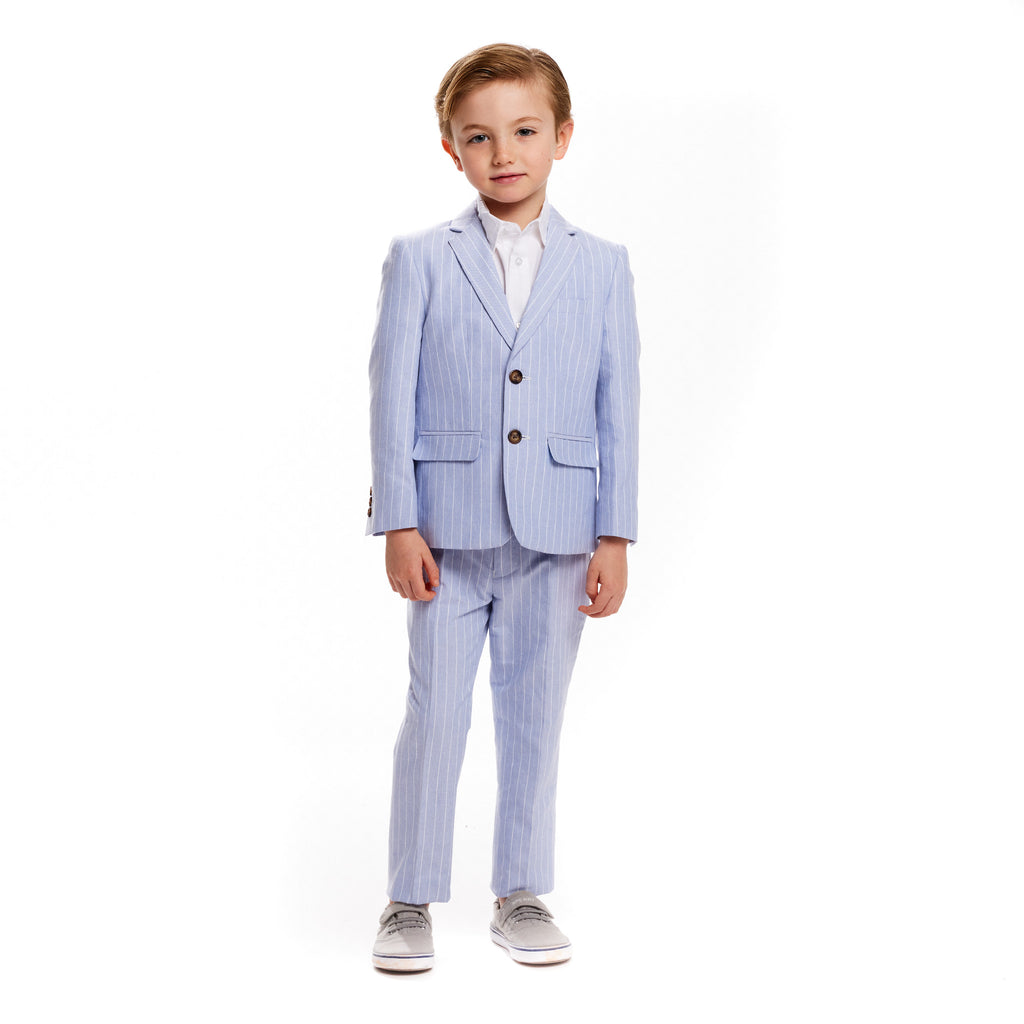 Two-Piece Chambray Stripe Suit Set - Andy & Evan