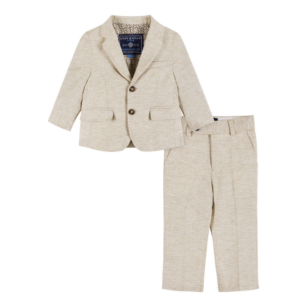Infant Two-Piece Linen Suit | Stone - Andy & Evan