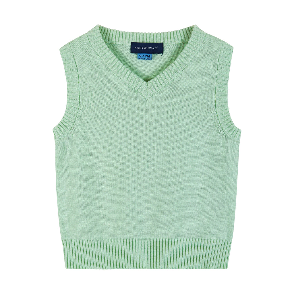 Infant 4-Piece Sweater Vest Set (Size 0-9 Months) | Light Green - Andy & Evan