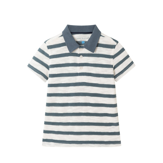 Kids (2-7) Nautical Stripe Polo Shirt | Navy & White
