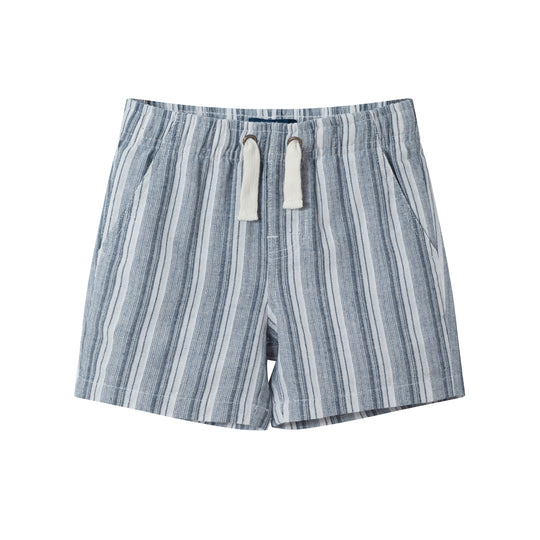 Kids (2-7) Linen Blend Shorts | Nautical Striped