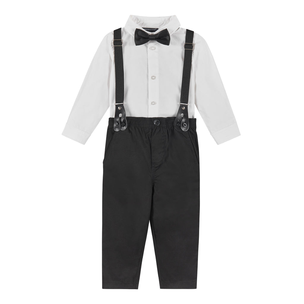Infant Suspenders Bowtie Set | White - Andy & Evan