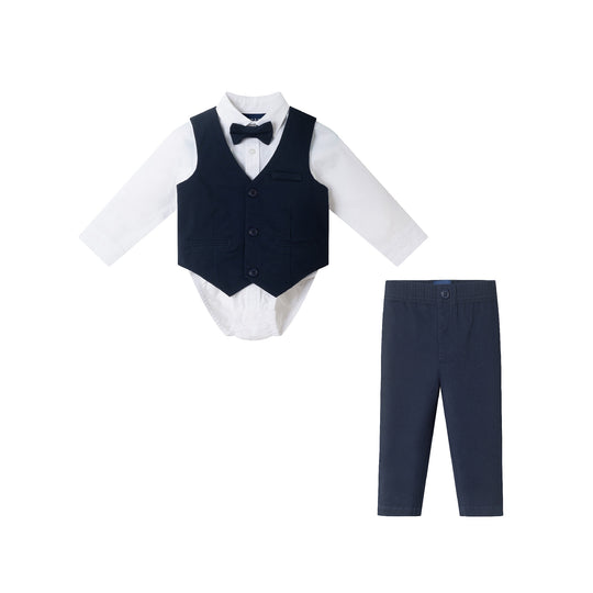 Infant (0-24M) 4-Piece Vest and Pants Set | Navy