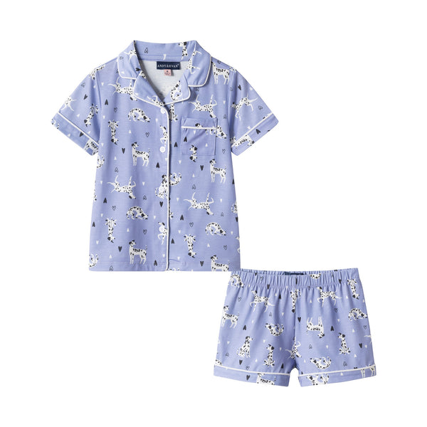Girls Buttondown Print Pajama Set | Dalmatian & Hearts – Andy & Evan