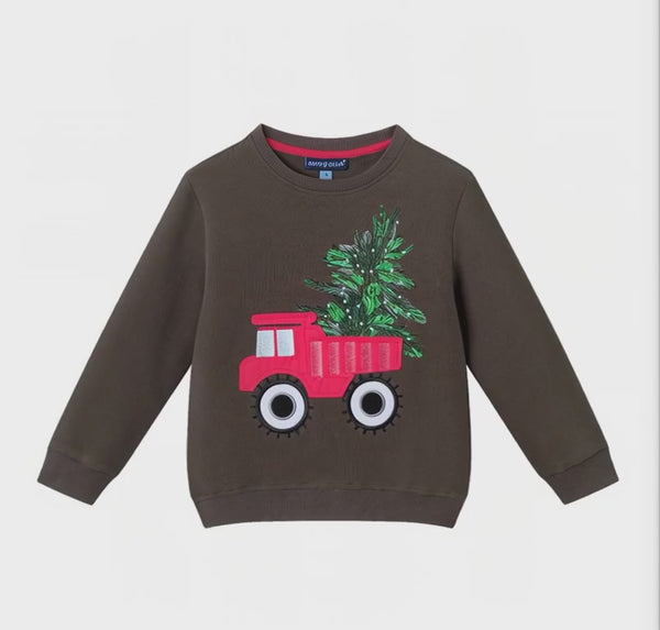 Kids Applique Sweater | Holiday Truck - Andy & Evan