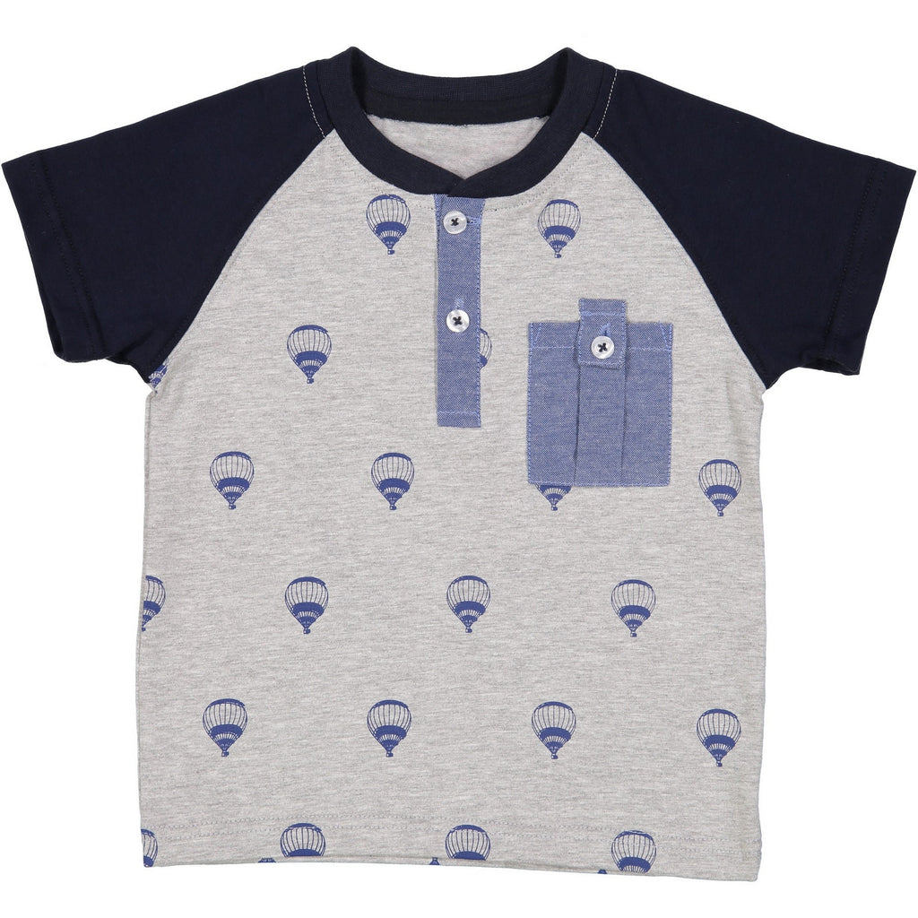 Grey Henley with Hot air Balloons - Andy & Evan