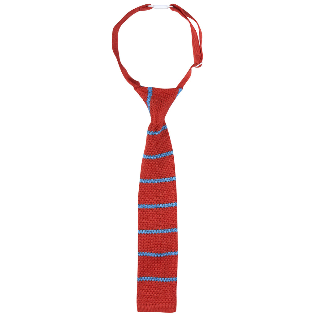 Red Striped Knit Tie - Andy & Evan