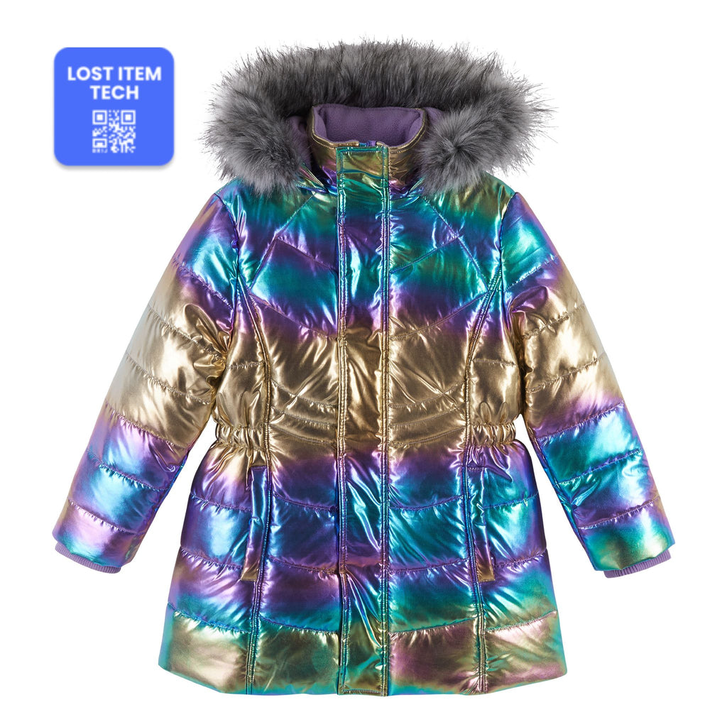 Girls Multicolor Hooded Parka - Andy & Evan