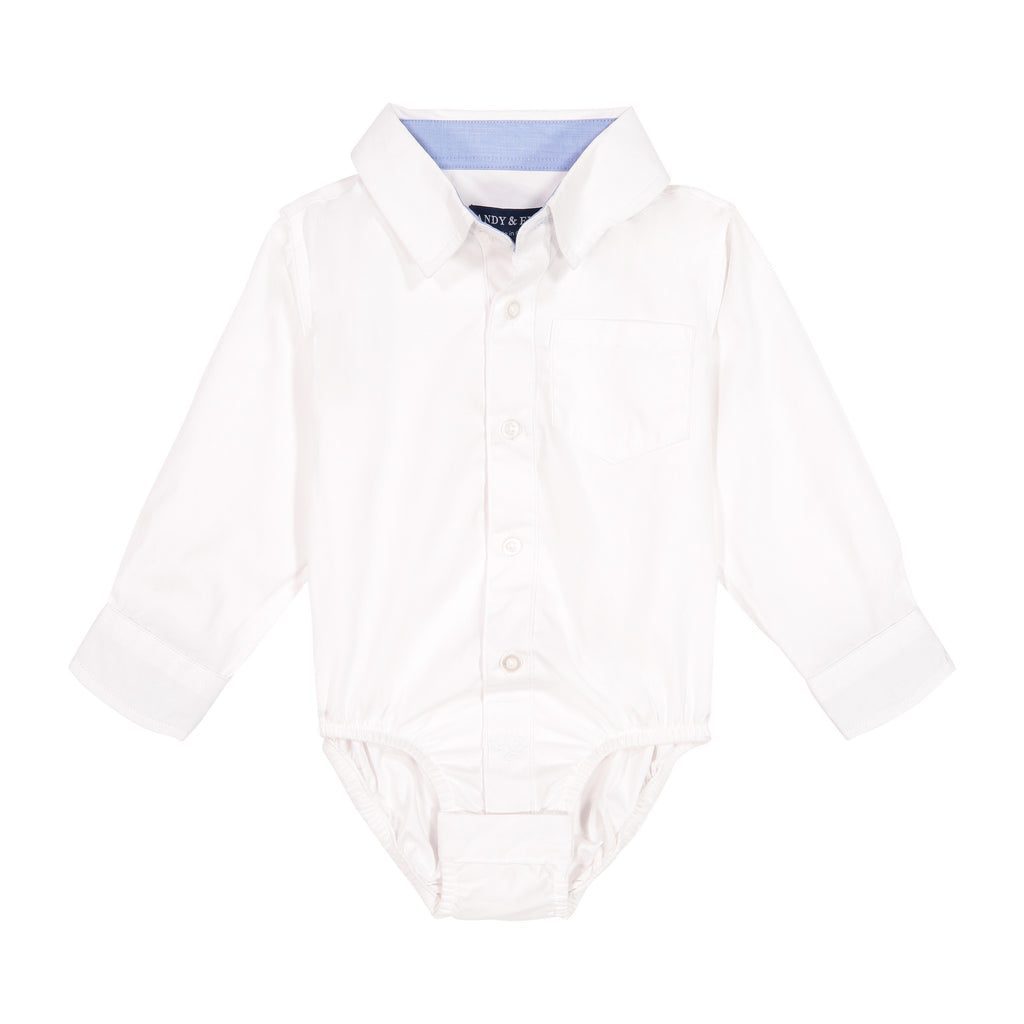 Infant Boy White Poplin Button-down Shirtzie® - Andy & Evan
