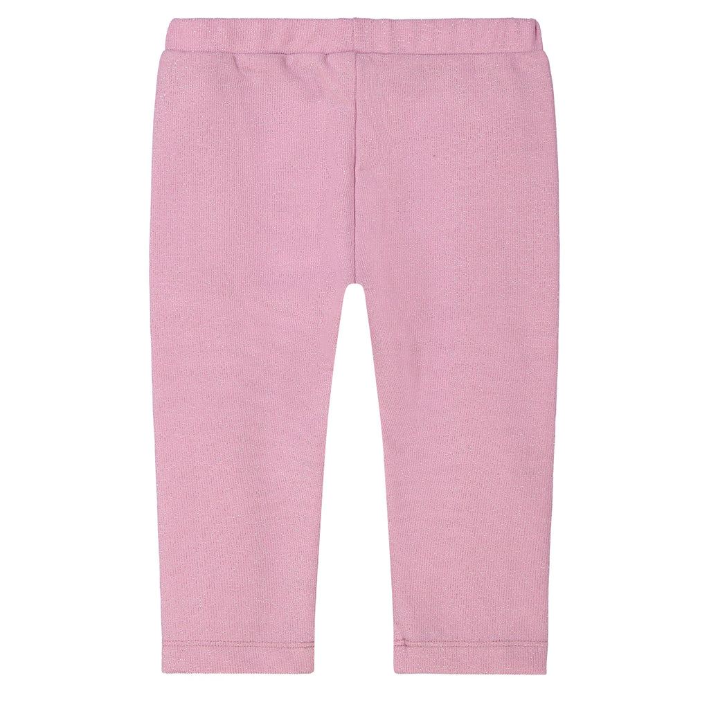 Baby Girls Shoulder Star Sweater With Pink Ruffled Pants Two Piece Set - Andy & Evan