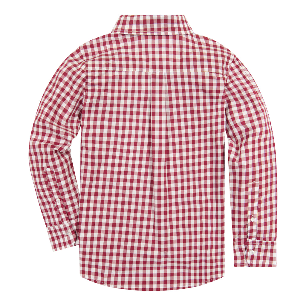 Boys Red Gingham Button Down - Andy & Evan