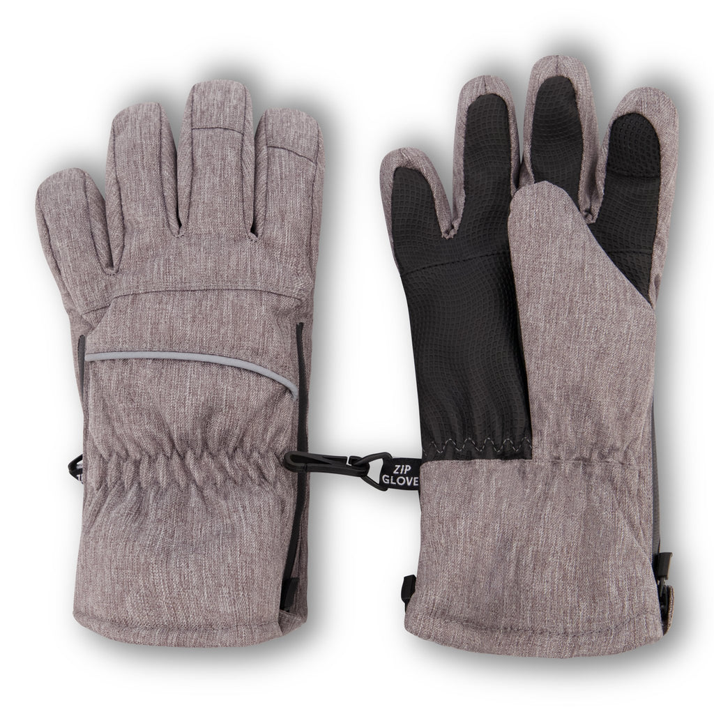 Winter & Ski Glove powered by ZIPGLOVE™ TECHNOLOGY | Grey - Andy & Evan