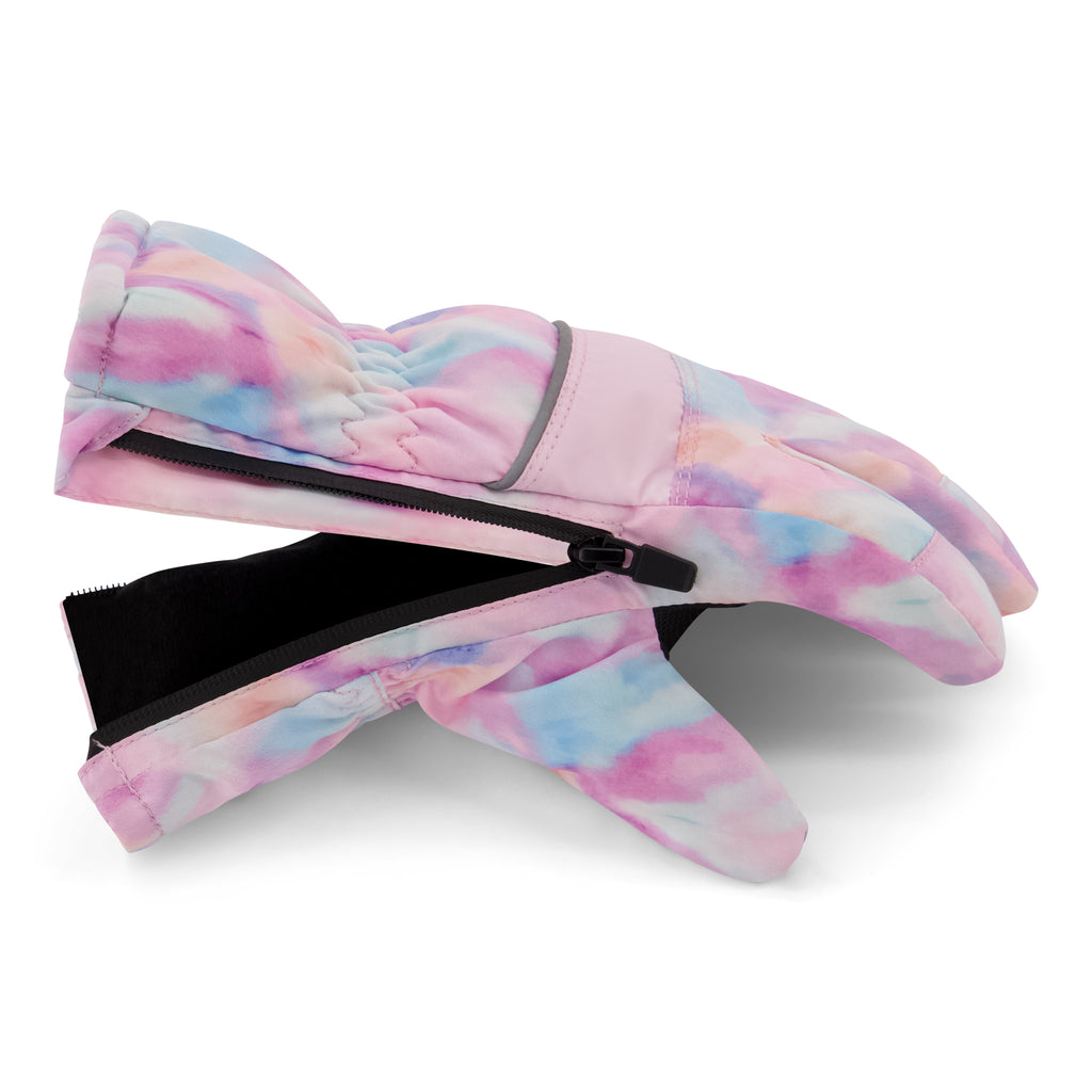 Winter & Ski Glove powered by ZIPGLOVE™ TECHNOLOGY | Pink Tie-Dye - Andy & Evan