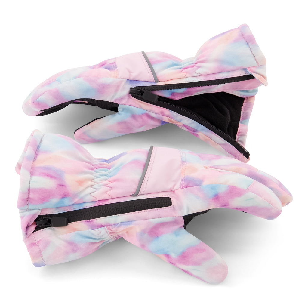 Winter & Ski Glove powered by ZIPGLOVE™ TECHNOLOGY | Pink Tie-Dye - Andy & Evan