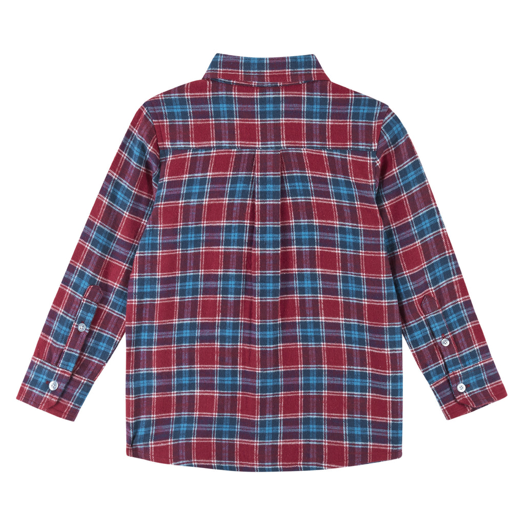 Red & Blue Plaid Textured Button Down Shirt - Andy & Evan