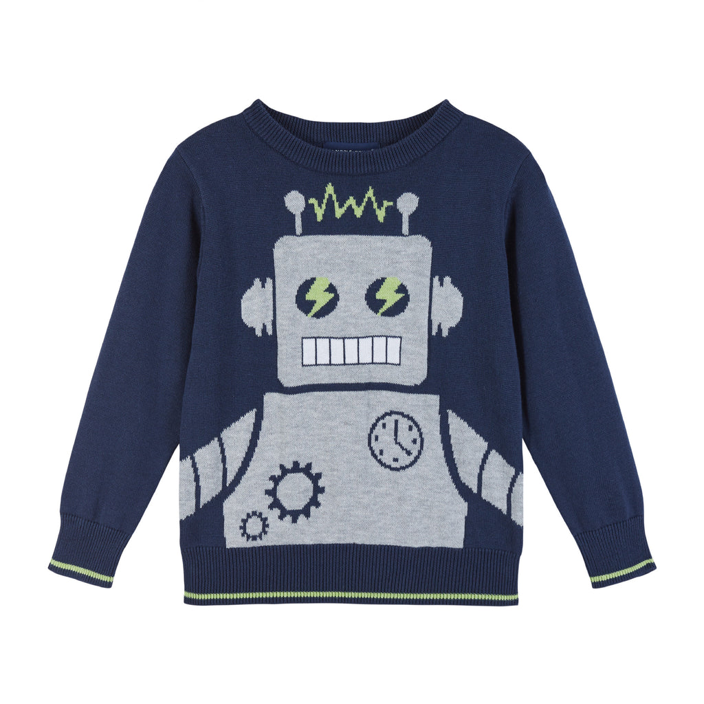 Boys Robot Graphic Sweater - Andy & Evan