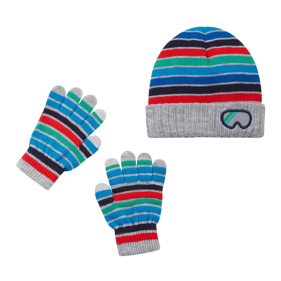 Multi Stripe Winter Hat & Glove Set – Andy & Evan display picture 1