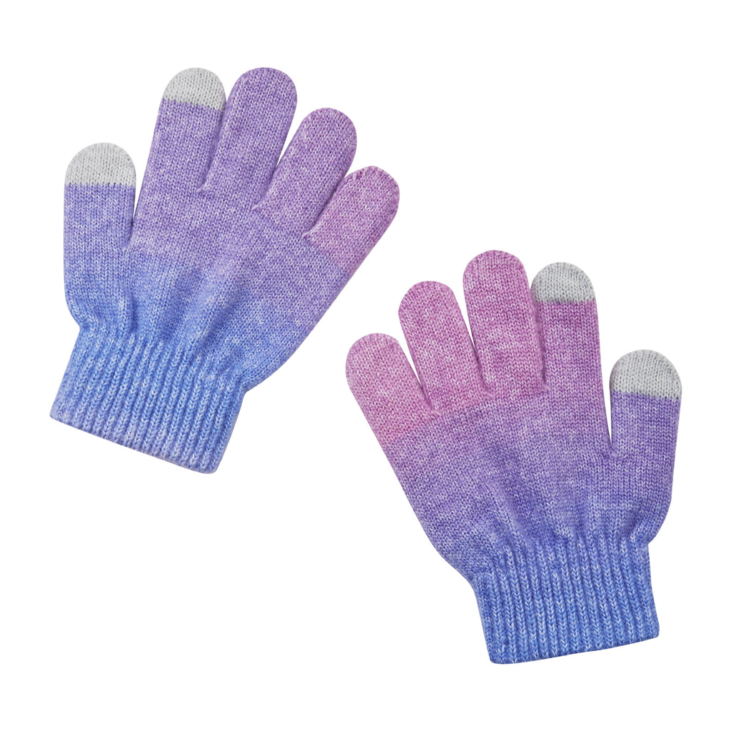 Purple & Pink Ombre Winter Hat & Glove Set - Andy & Evan