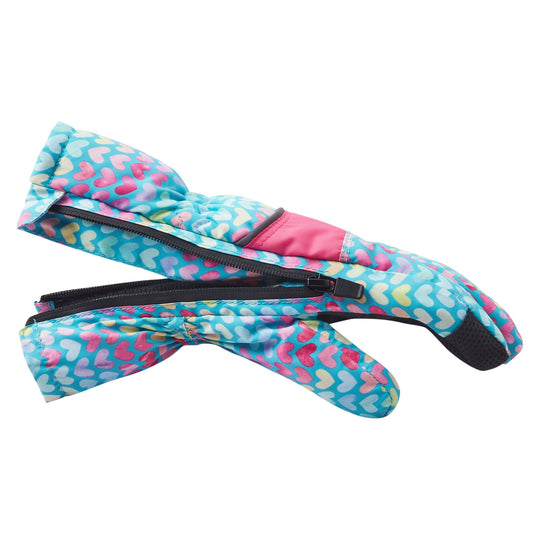 Winter & Ski Glove powered by ZIPGLOVE™TECHNOLOGY | Aqua Hearts