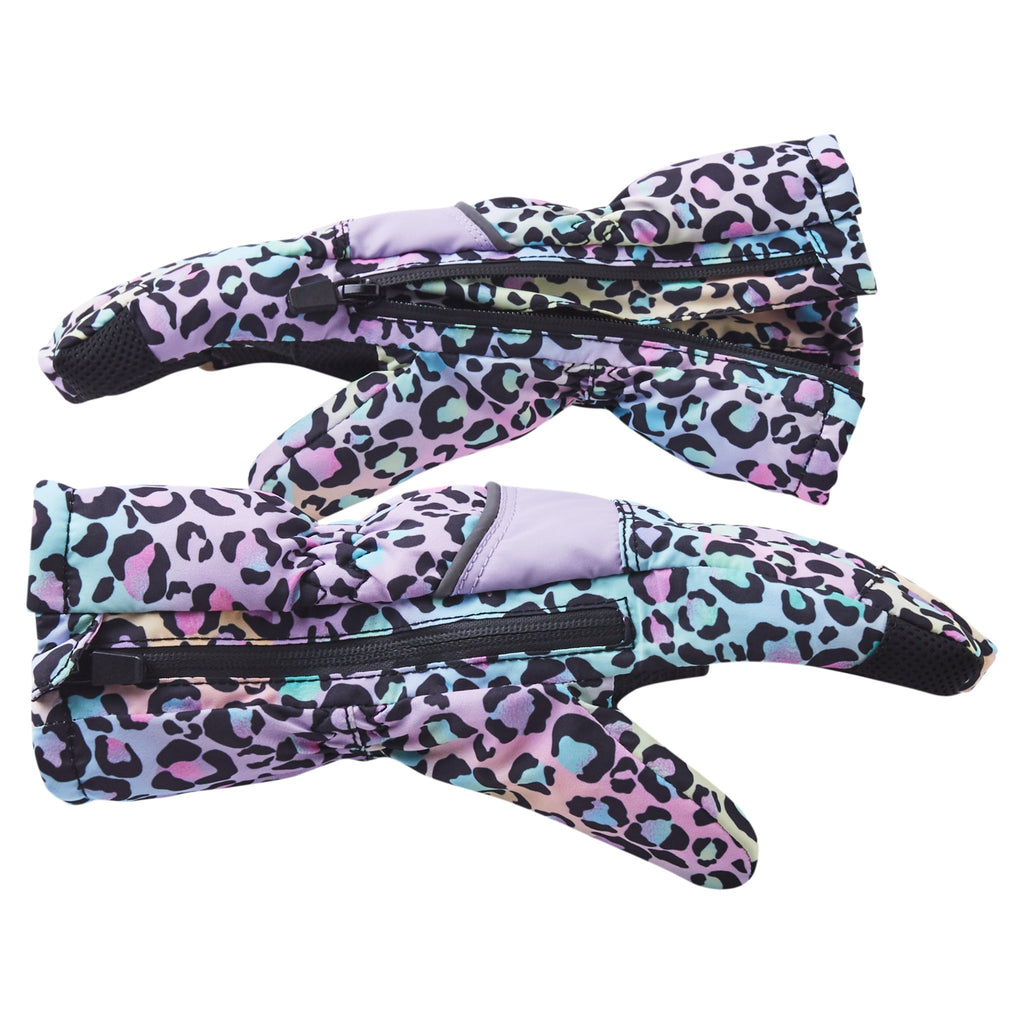 Winter & Ski Glove powered by ZIPGLOVE™ TECHNOLOGY | Purple Leopard - Andy & Evan