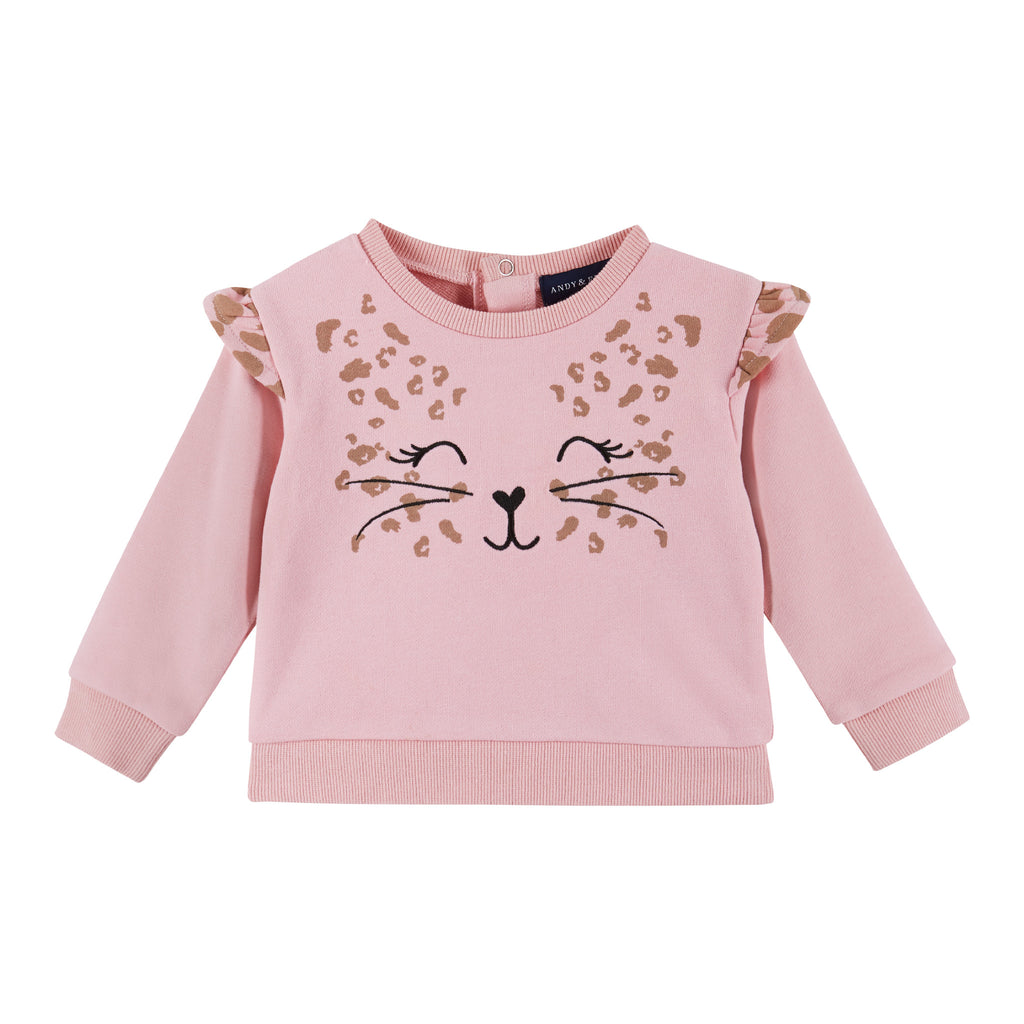 Baby Girls Comfy Cat Sweatshirt Dress Set - Andy & Evan