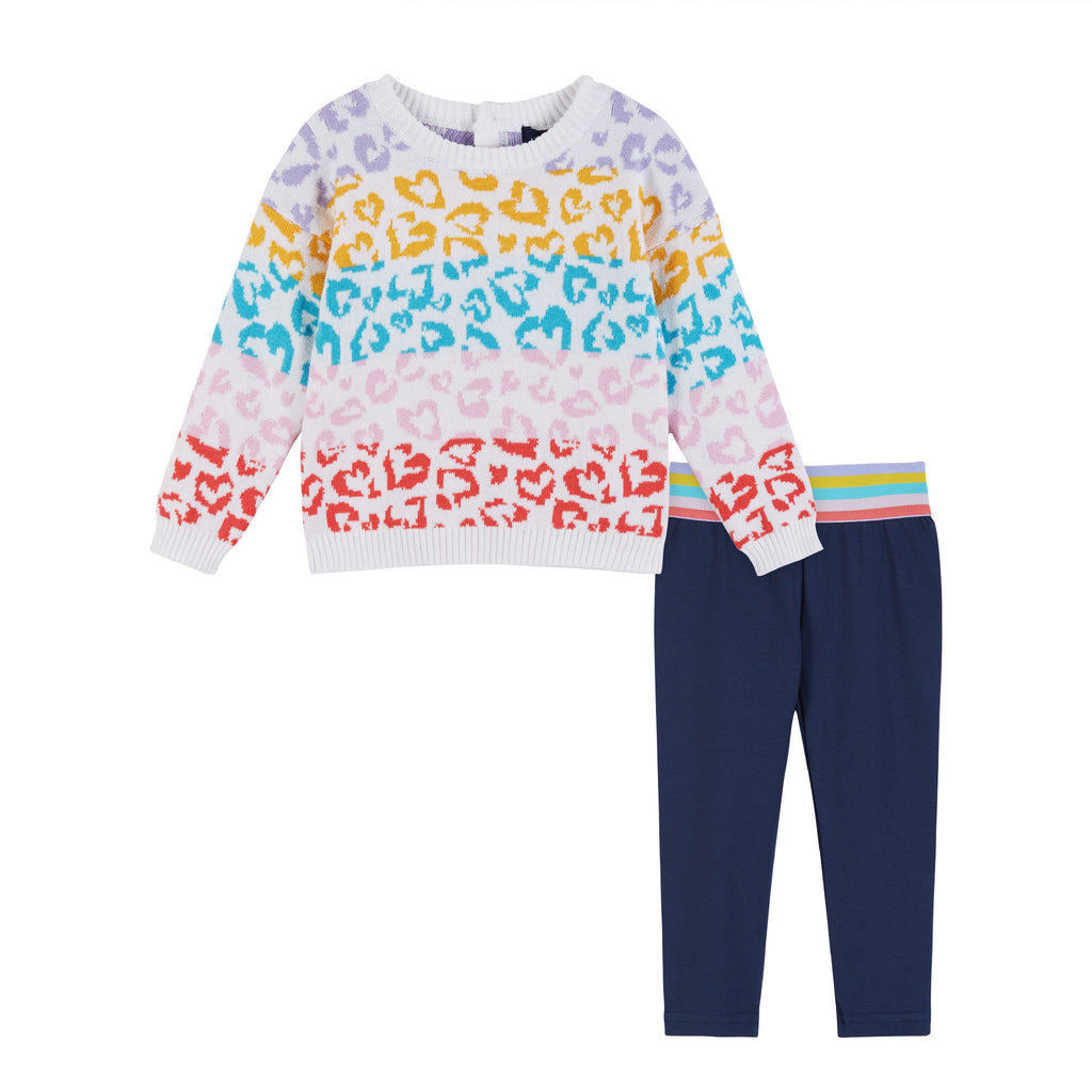 Baby Girls Colorful Hearts Sweater Set - Andy & Evan