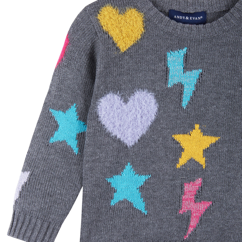 Baby Girls Star, Heart, & Lightning Bolt Sweater Set - Andy & Evan
