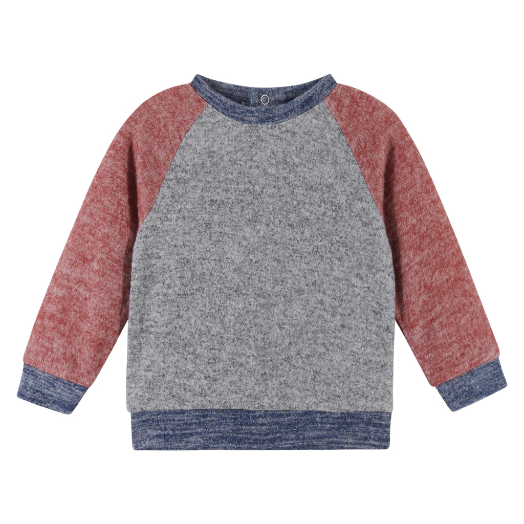 Infant Grey Raglan Sleeved Hacci Sweater Set - Andy & Evan