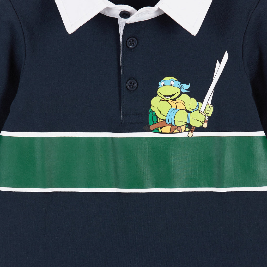 TMNT x Andy & Evan® | Leo NYC Rugby Stripe Polo | Navy - Andy & Evan