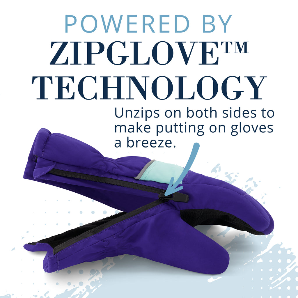 Winter & Ski Glove powered by ZIPGLOVE™ TECHNOLOGY | Purple - Andy & Evan