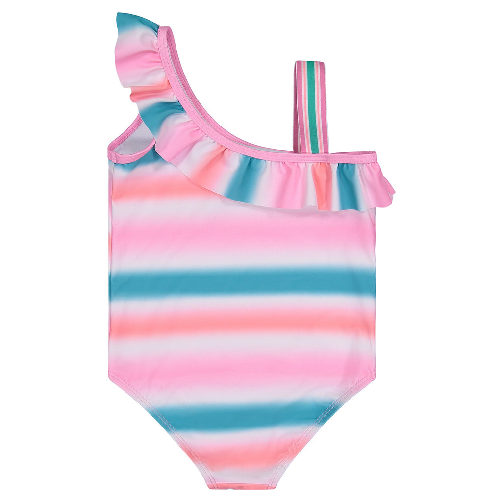 UPF 50 Girls Ombre Stripe One-Shoulder Swimsuit - Andy & Evan