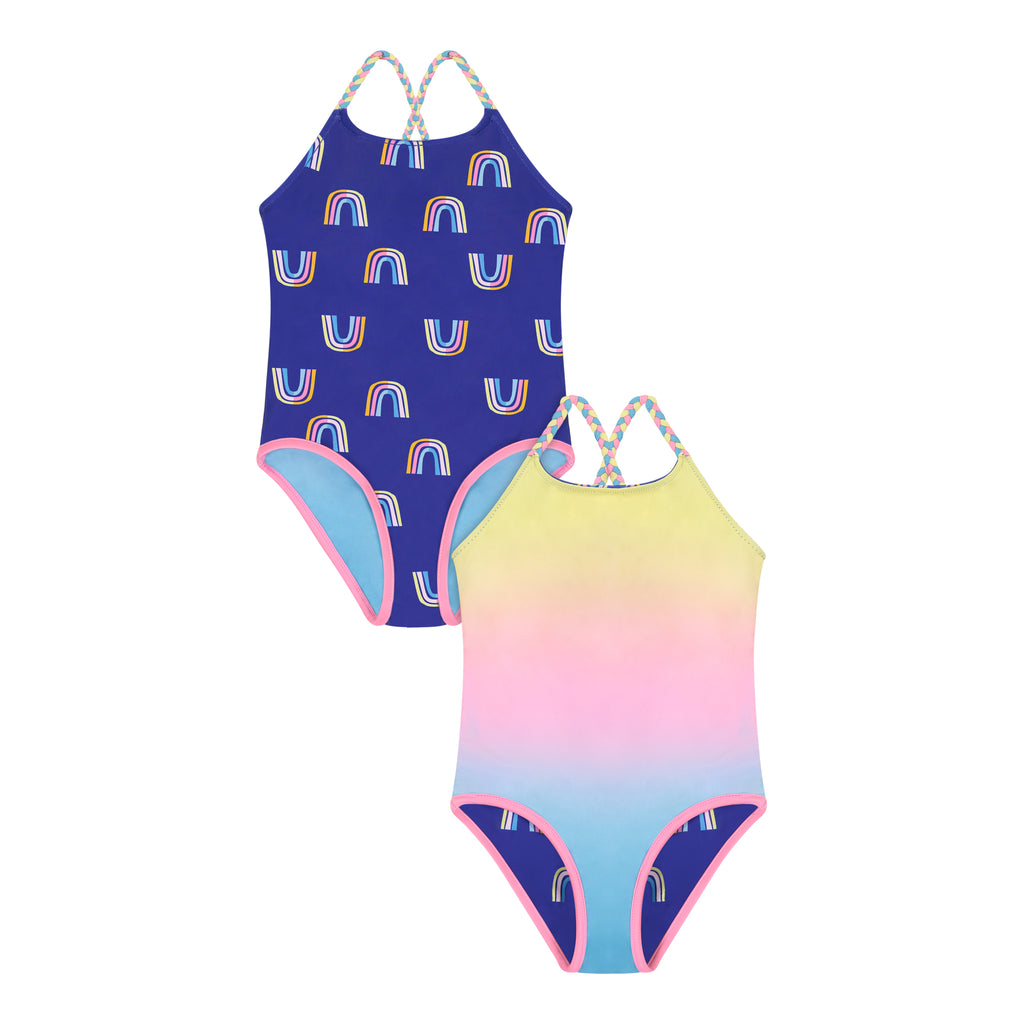 Purple and Ombre Reversible Rainbow Swimsuit - Andy & Evan
