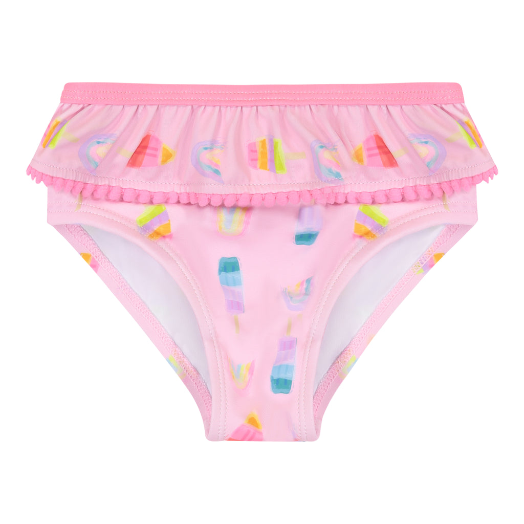 Girls Pink Popsicle 2-Piece Ruffle Swimsuit - Andy & Evan