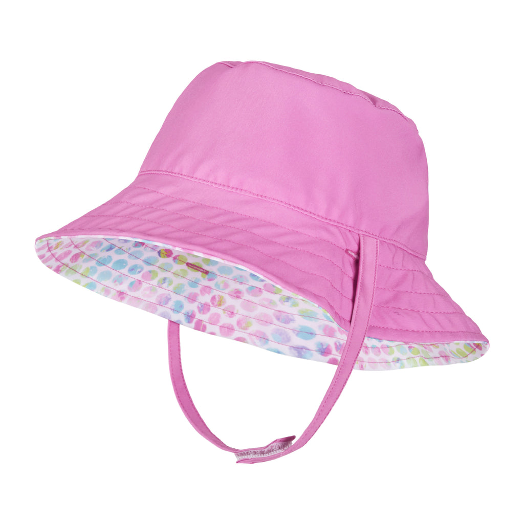 UPF 50+ Reversible Tie Dye Dotted Bucket Hat (Size 2-4 Years) | Blue Pink - Andy & Evan