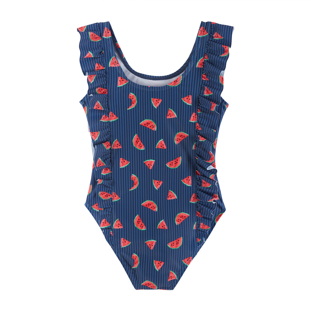 UPF 50+ Watermelon Print One-Piece Swim Suit | Navy - Andy & Evan