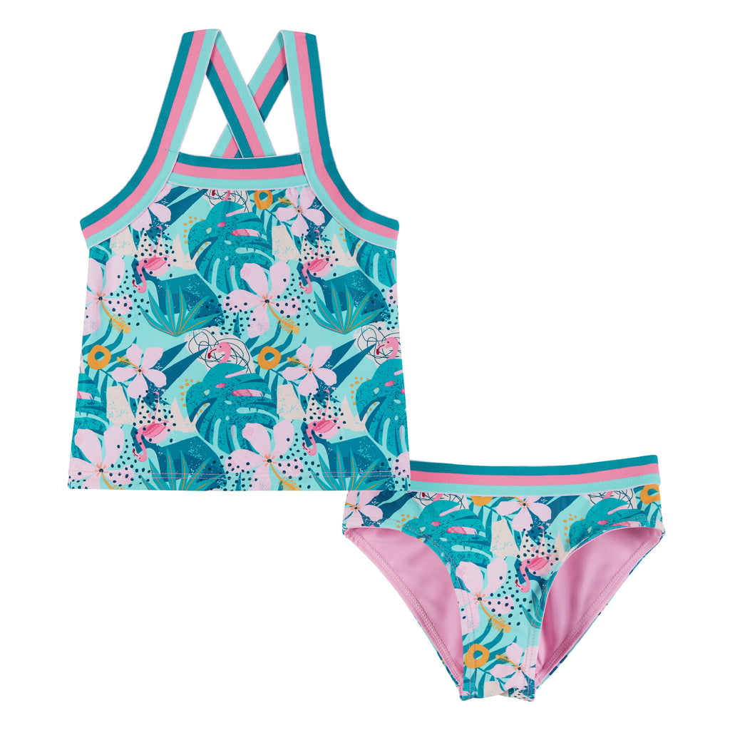 UPF 50+ Reversible Tropical Forest Print Swim Suit | Multicolor - Andy & Evan