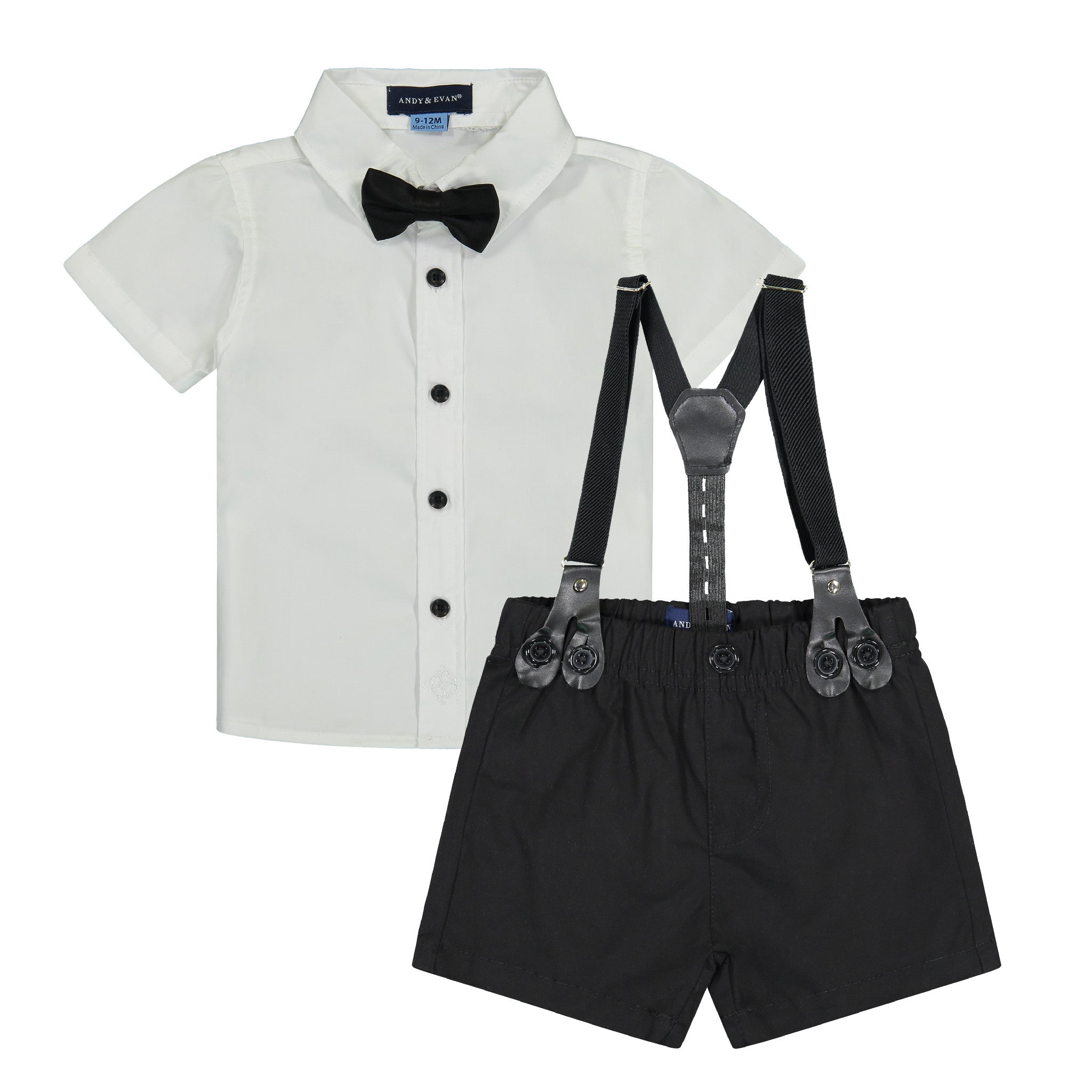 Baby Boy Tuxedo Set with Tie & Suspenders – Andy & Evan