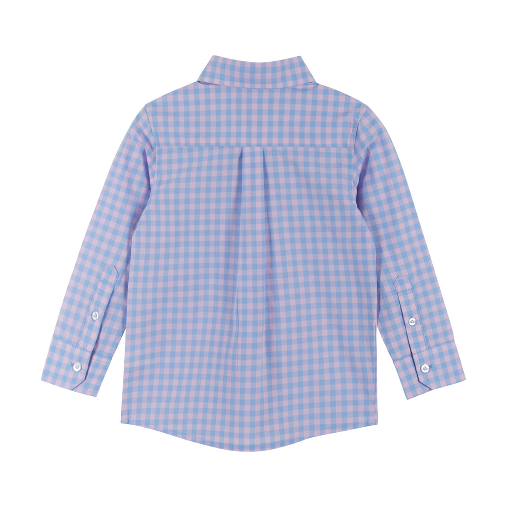 Long Sleeve Plaid Button-Up | Pink & Blue - Andy & Evan