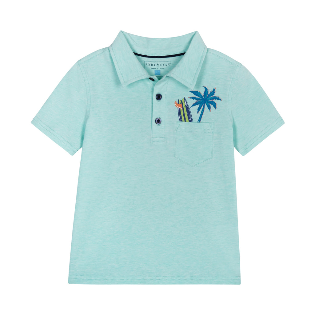Surfs Up Polo Shirt | Blue - Andy & Evan