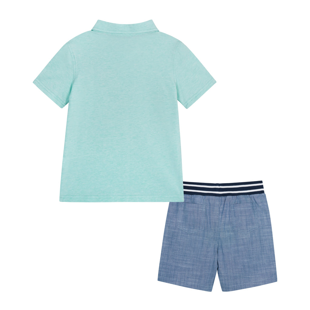Surfs Up Polo & Short Set | Blue - Andy & Evan